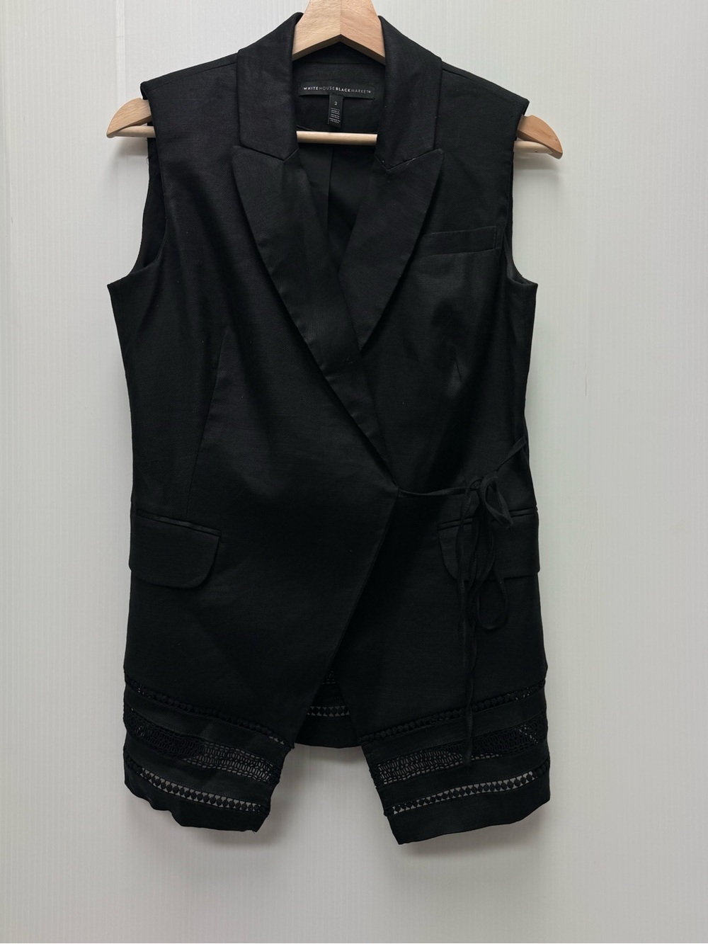 White House Black Market Black Tailored Sleeveless Vest